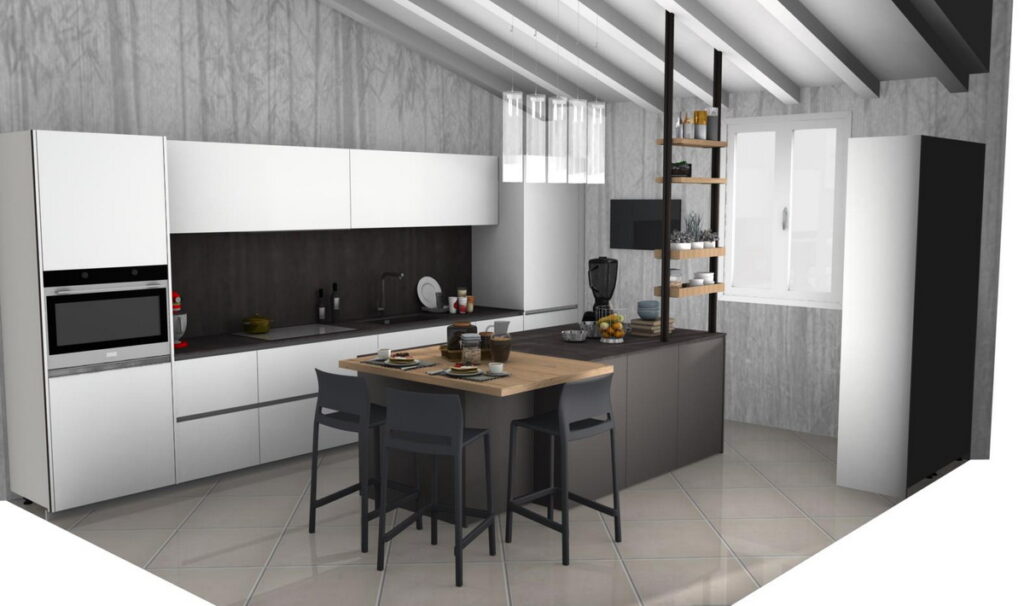 Progettazione 3D cucina Sassuolo Arredamenti Nava 1