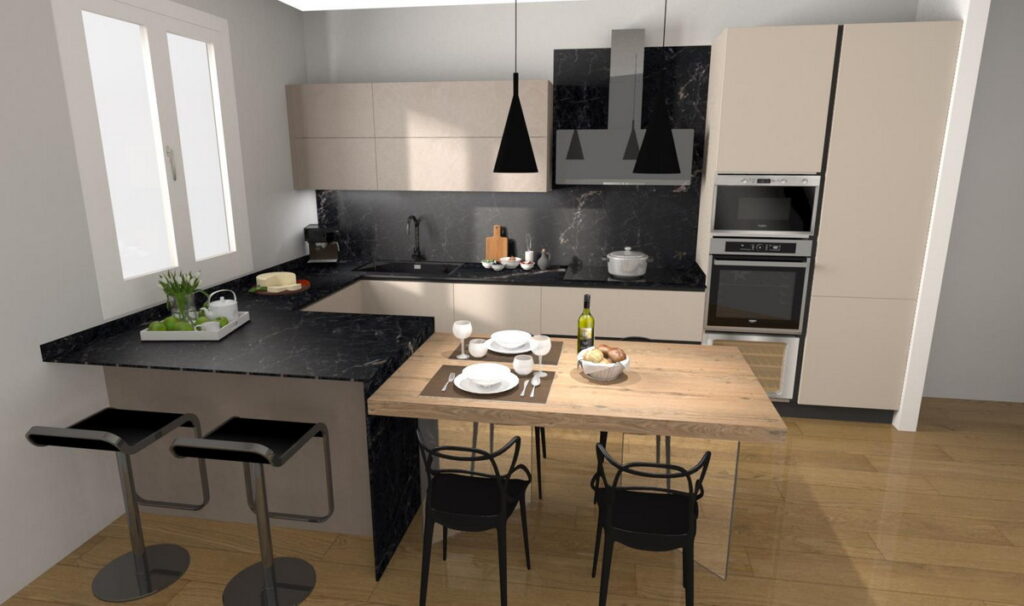 Progettazione 3D cucina Sassuolo Arredamenti Nava 2